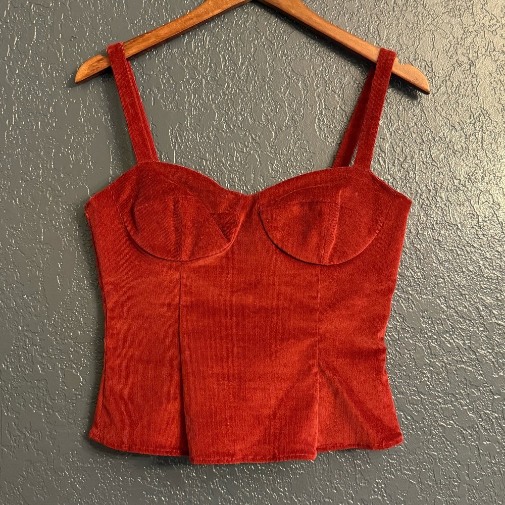 Reformation Corduroy Bustier Top